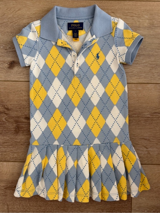 Polo Ralph Lauren Other - Polo by Ralph Lauren Blue, Yellow & White Argyle Polo Dress